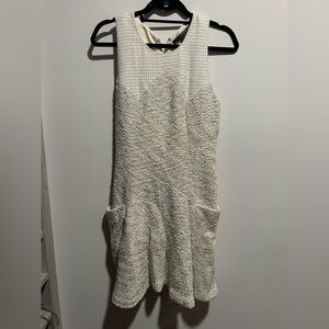 Theyskens theory cream shimmer dress